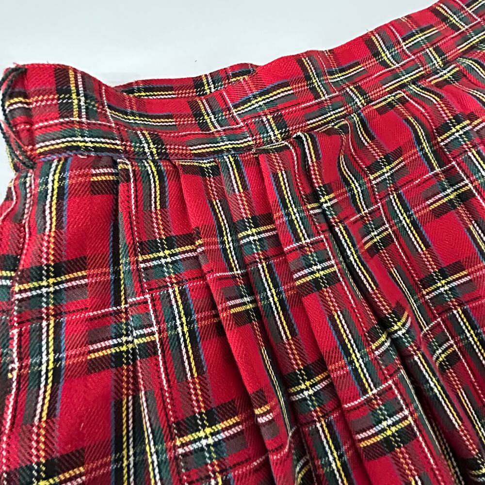 VTG Susan Bristol Plaid Tartan Skirt 80s High Waist Holiday Christmas Small USA - Picture 3 of 9